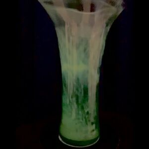 Terence MacSweeney Killarney Kerry Ireland green glass vase.